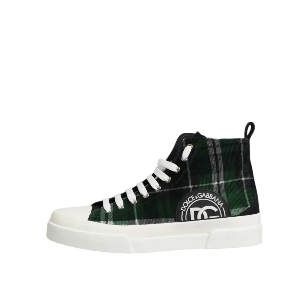 Dolce & Gabbana Multicolor Baumwolle High Top Männer Turnschuhe Schuhe