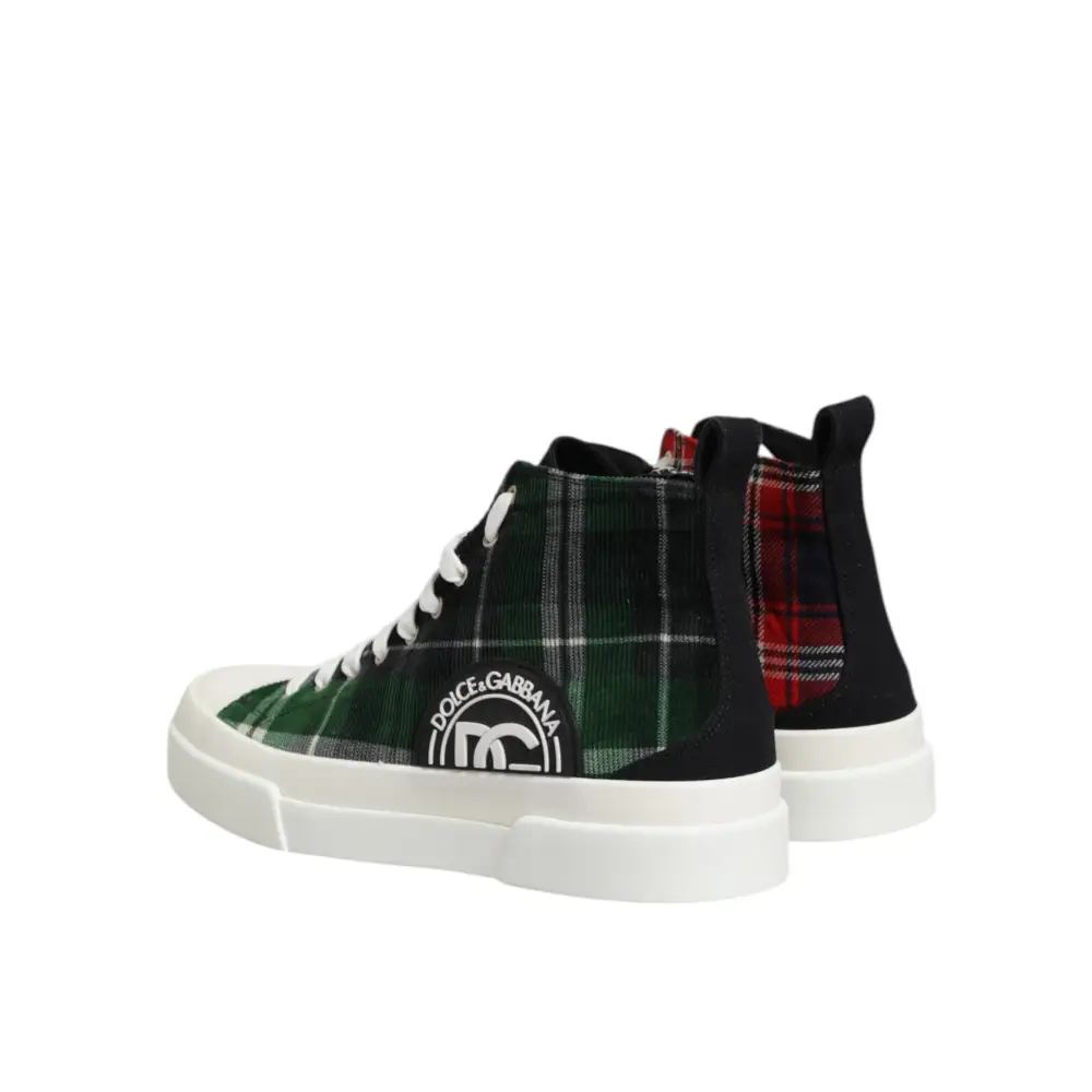 Dolce & Gabbana Multicolor Baumwolle High Top Männer Turnschuhe Schuhe