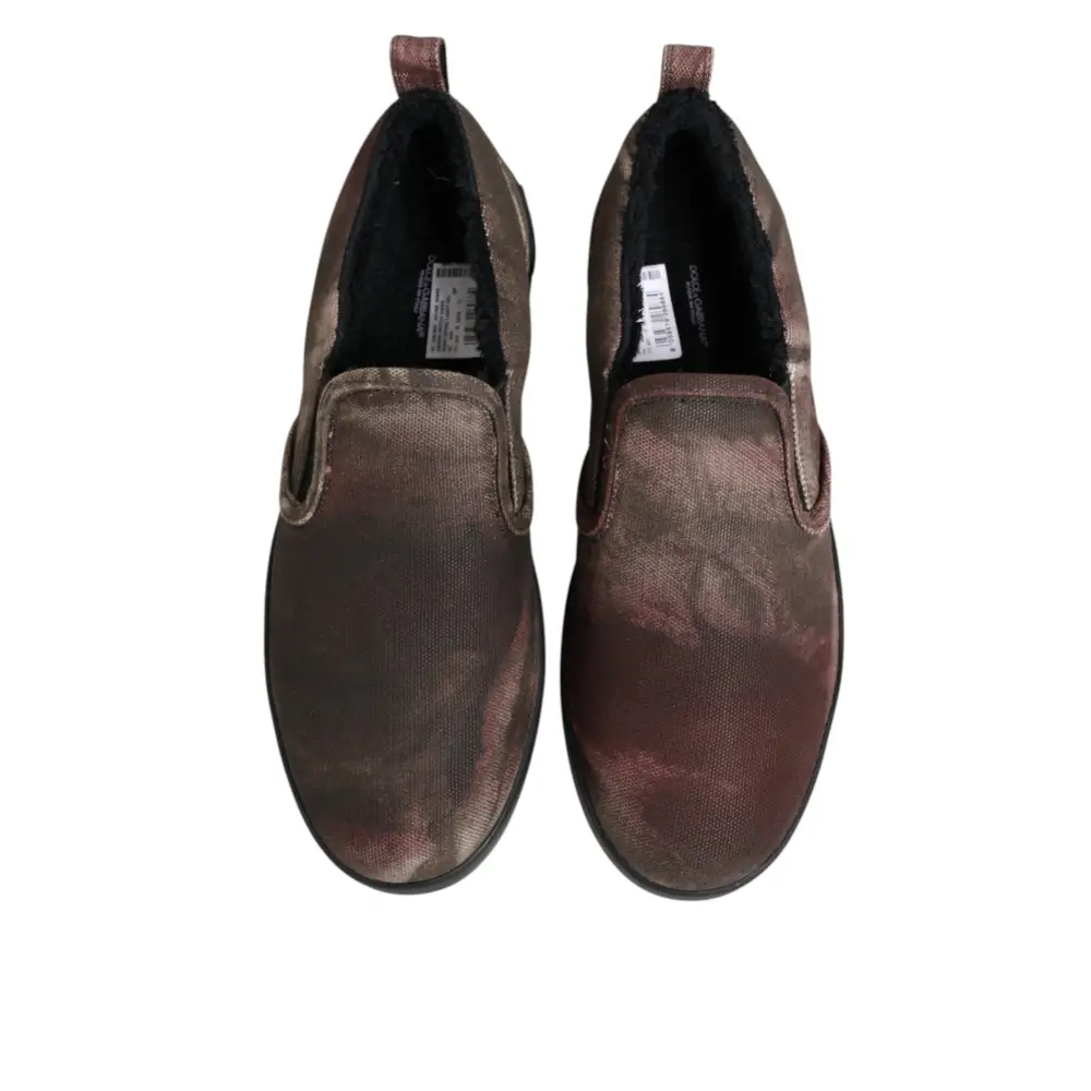 Dolce & Gabbana Multicolor Baumwolle Low Top Slip On Männer Turnschuhe Schuhe - EU44/US11