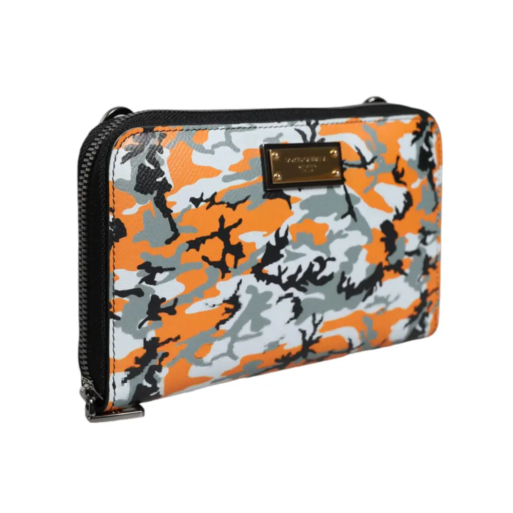 Dolce & Gabbana Multicolor Camouflage Leder Geldbörse Cross Body Bag