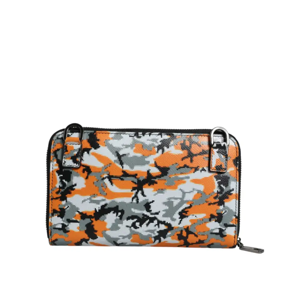 Dolce & Gabbana Multicolor Camouflage Leder Geldbörse Cross Body Bag