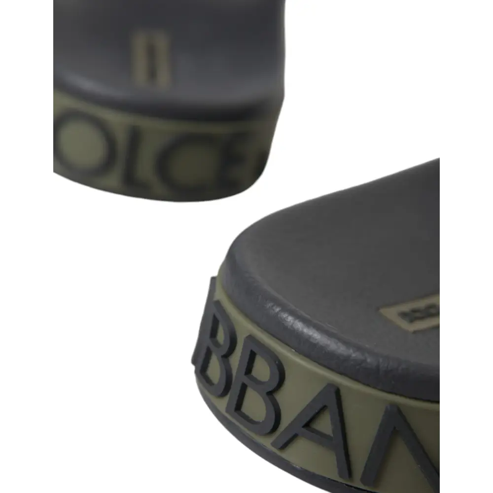 Dolce & Gabbana Multicolor Camouflage Leder Strandbekleidung Männer Schuhe - EU41/US8