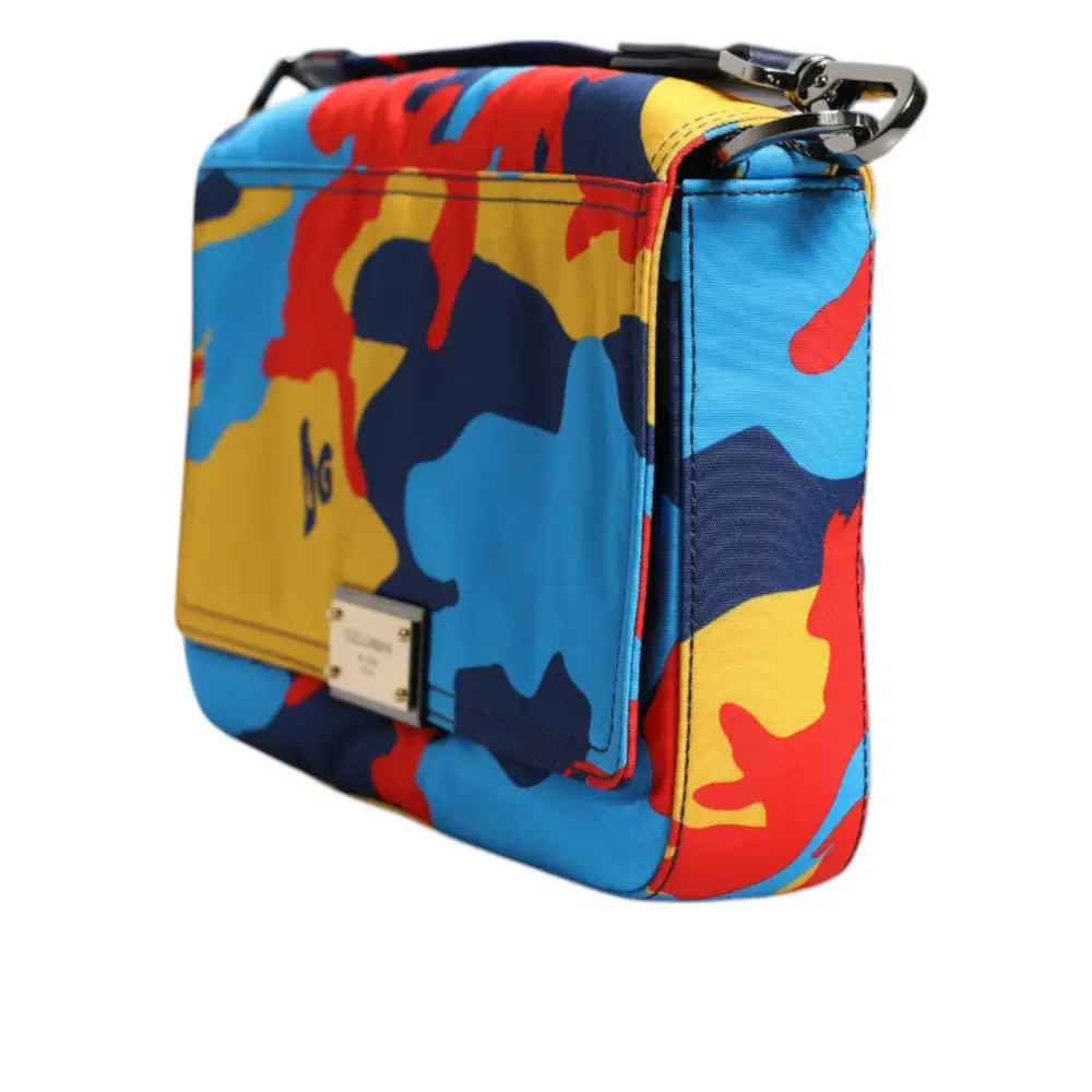 Dolce & Gabbana Multicolor Camouflage Nylon Crossbody Tasche