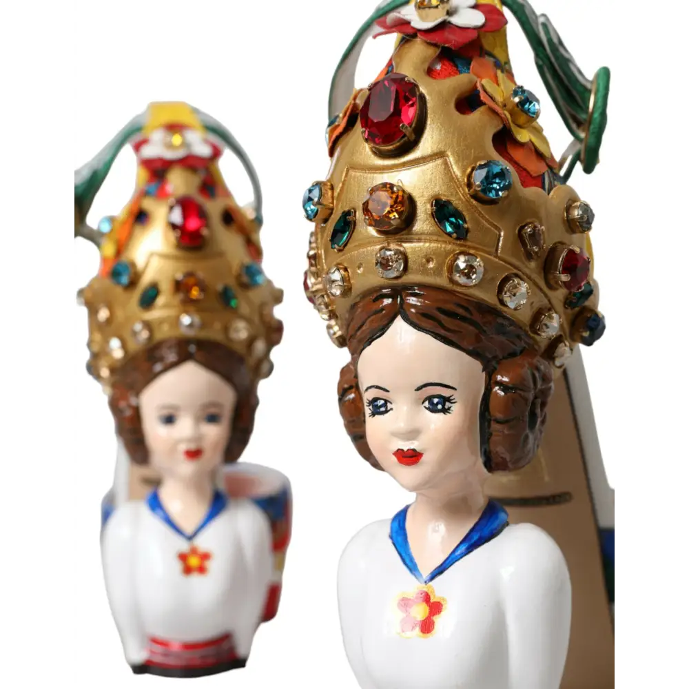 Dolce & Gabbana Multicolor Carretto verschönerte Sandalen Schuhe - EU36.5/US6