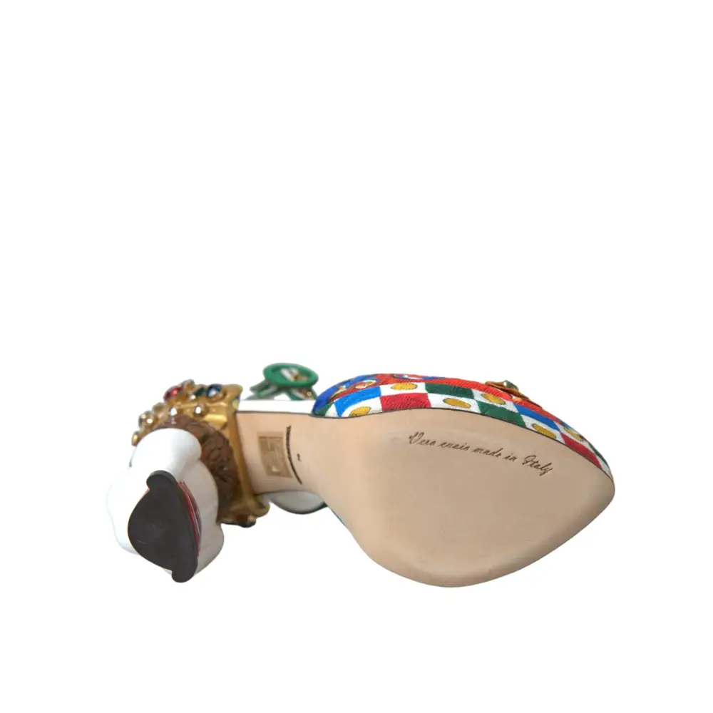 Dolce & Gabbana Multicolor Carretto verschönerte Sandalen Schuhe - EU36.5/US6