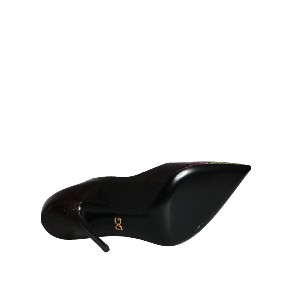 Dolce & Gabbana Multicolor Exotische Leder Absätze Pumps Schuhe