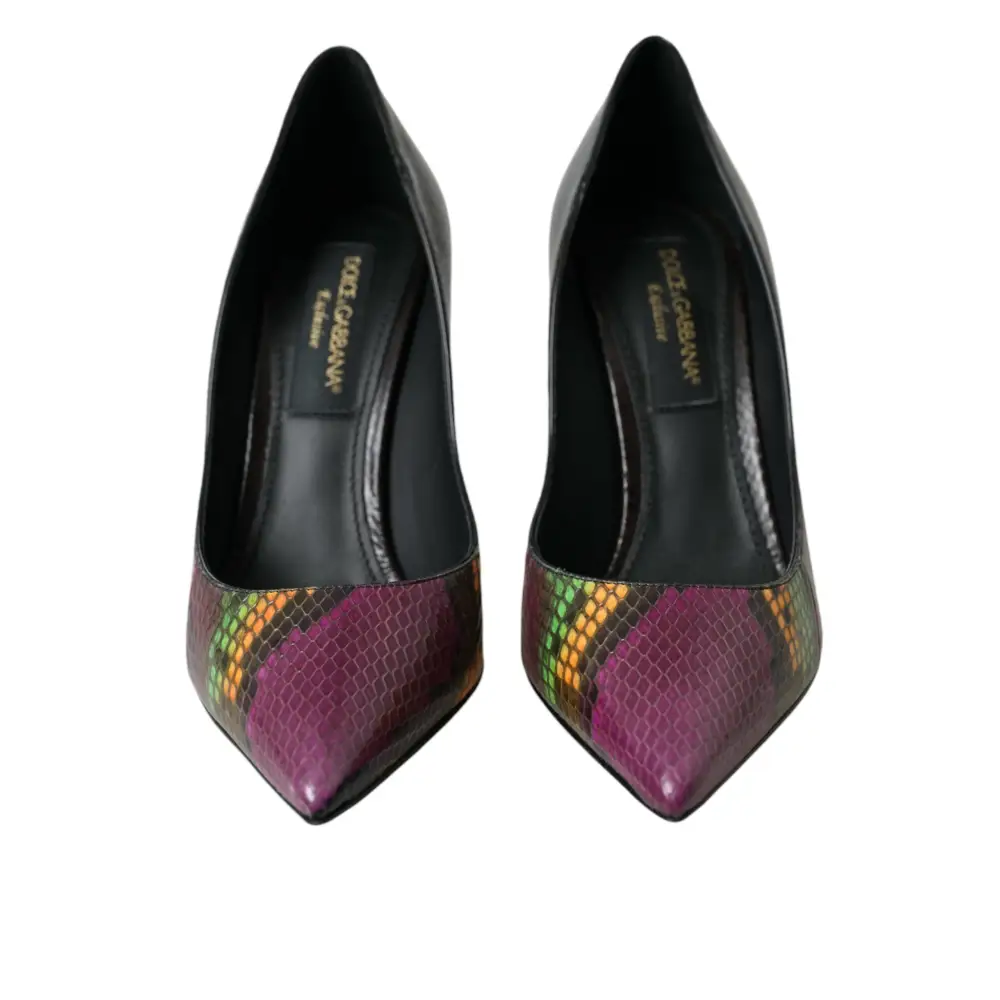 Dolce & Gabbana Multicolor Exotische Leder Absätze Pumps Schuhe