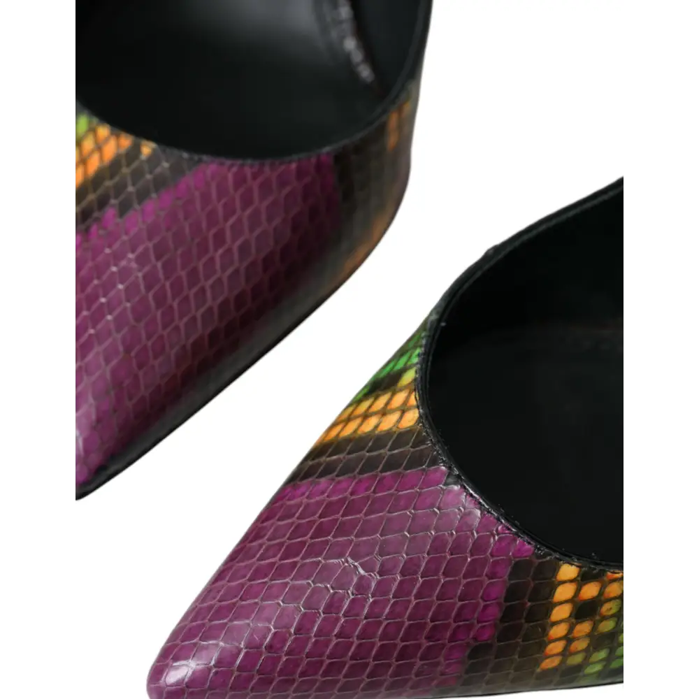 Dolce & Gabbana Multicolor Exotische Leder Absätze Pumps Schuhe