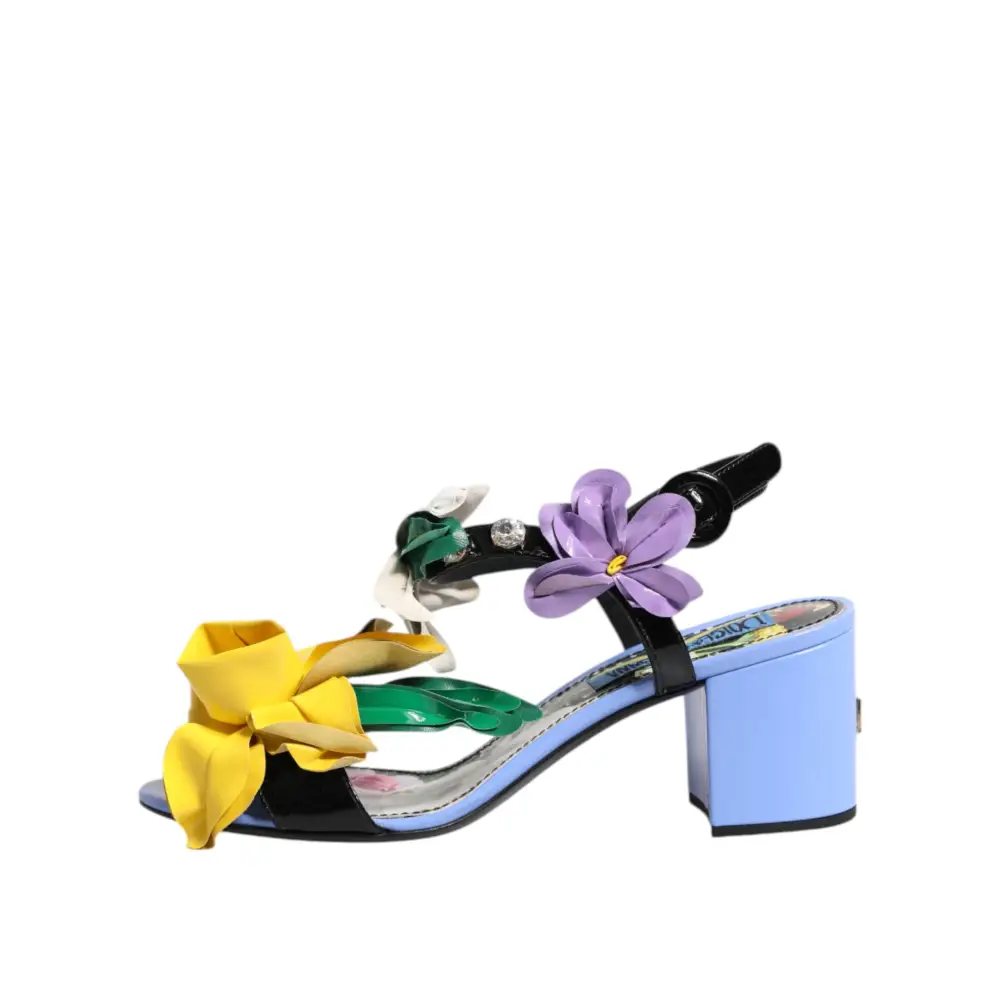 Dolce & Gabbana Multicolor Floral Crystal KEIRA Sandalen Schuhe