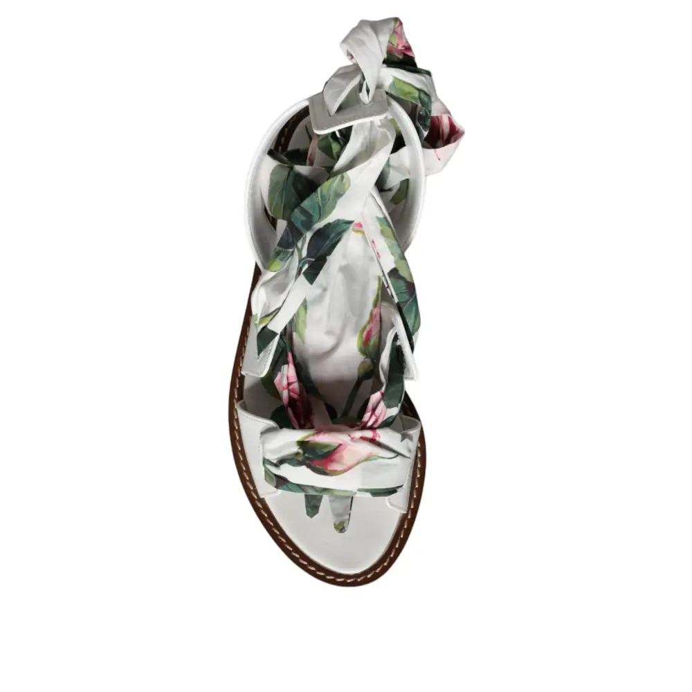 Dolce & Gabbana Multicolor Floral Print Ankle Wrap Sandalen Schuhe - EU36/US6