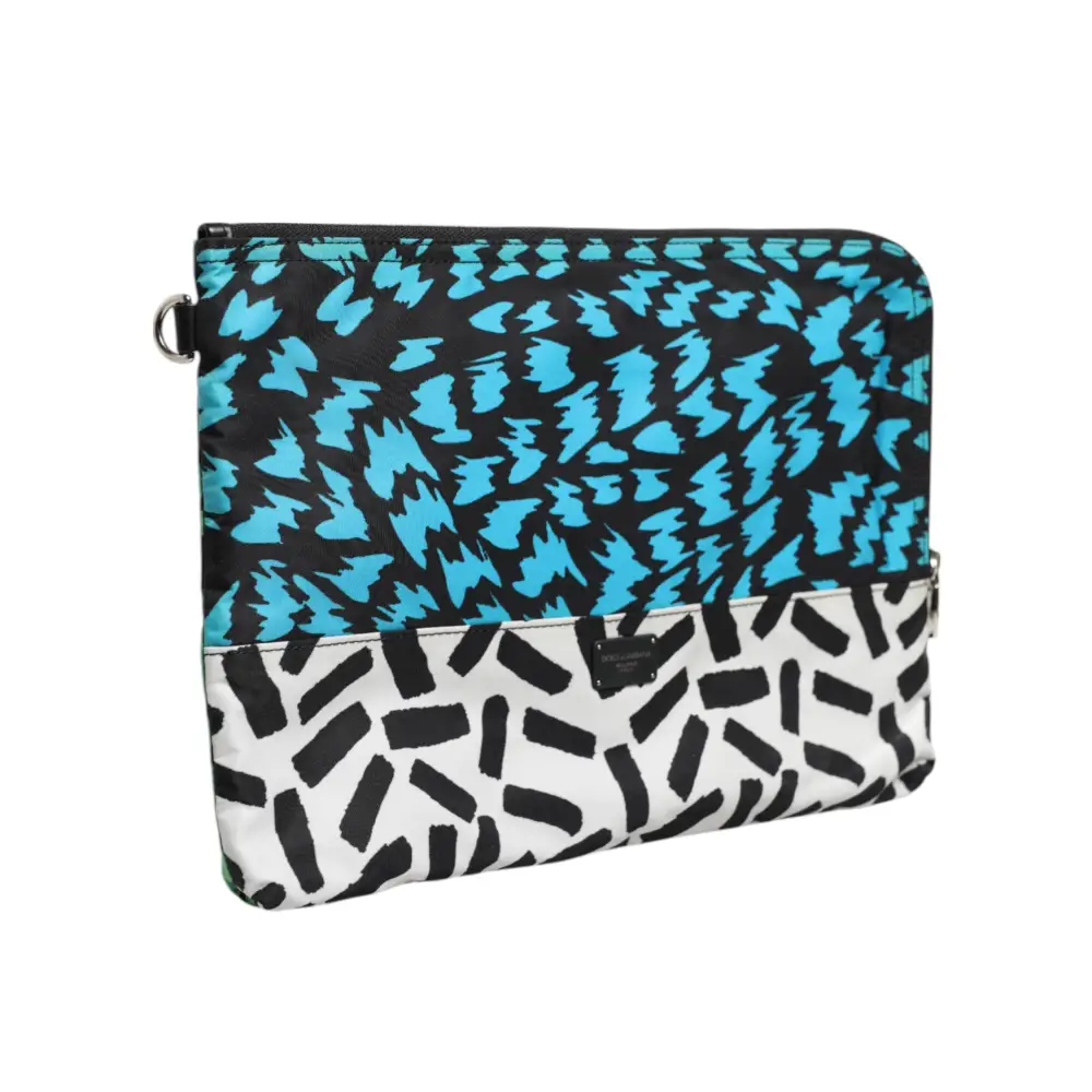 Dolce & Gabbana Multicolor gedruckt Nylon Logo Plaque Männer Clutch Pouch Tasche