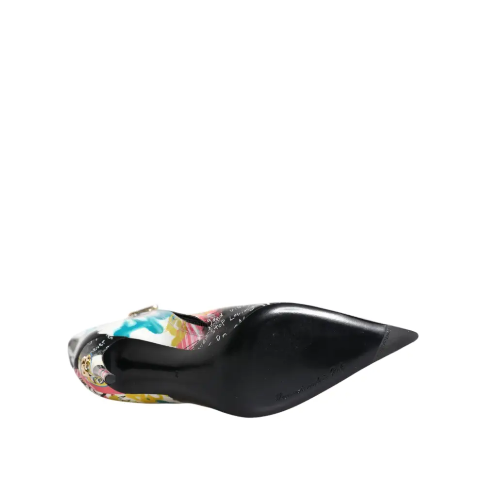 Dolce & Gabbana Multicolor Graffiti Keira Mid Calf Stiefel Schuhe - EU35/US4.5