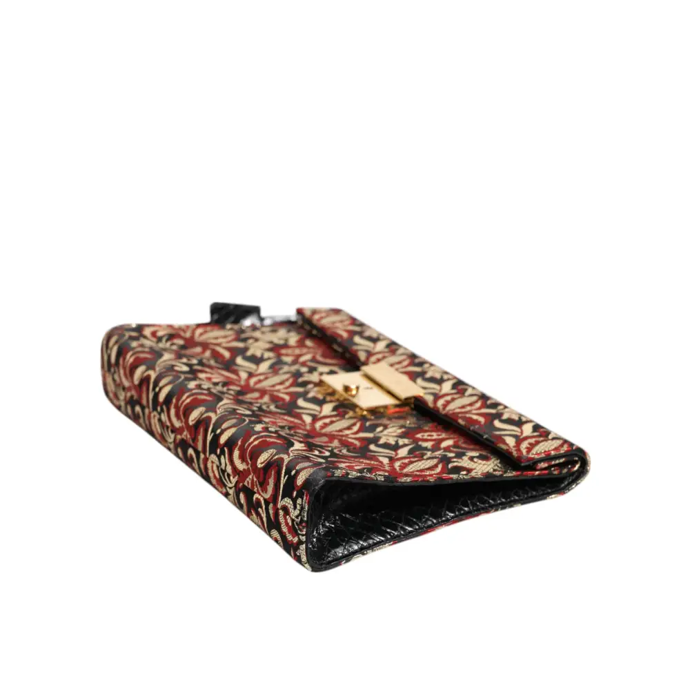 Dolce & Gabbana Multicolor Jacquard Floral Dokument Aktentasche Tasche