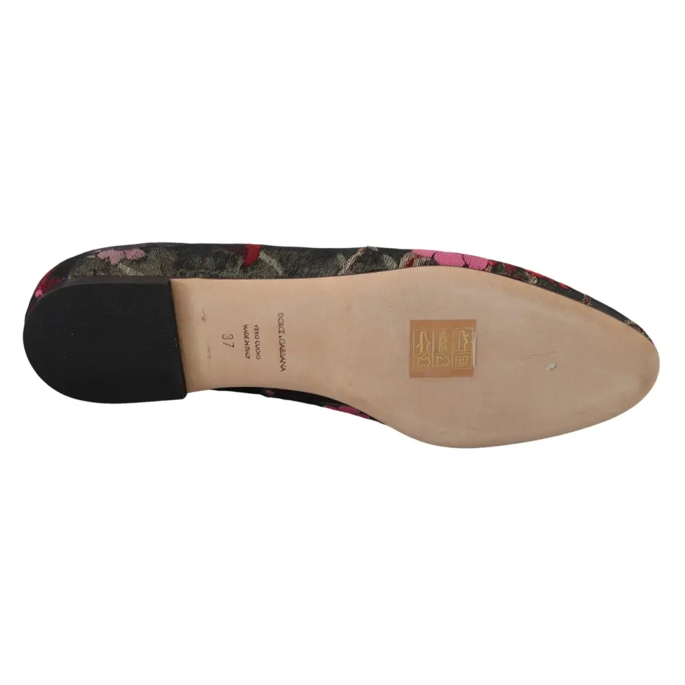 Dolce & Gabbana Multicolor Jacquard Heiliges Herz Patch Slip On Schuhe - EU35.5/US5