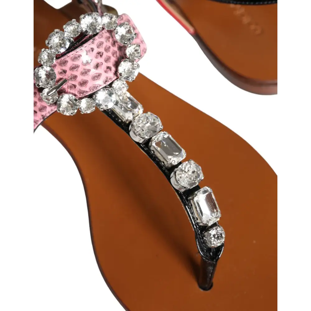 Dolce & Gabbana Multicolor Kristall Sandalen Flip Flops Schuhe - EU38.5/US8