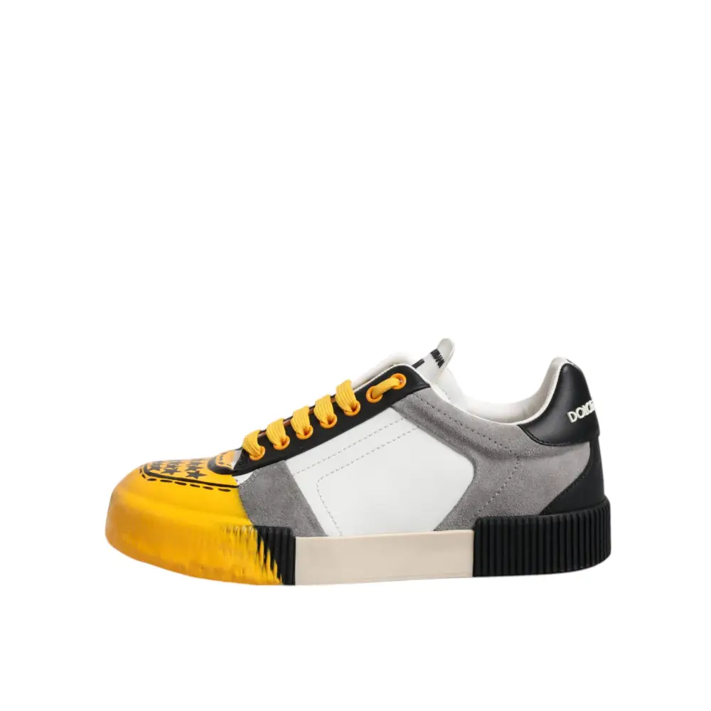 Dolce & Gabbana Multicolor Leder DNA Low Top Sneakers Schuhe