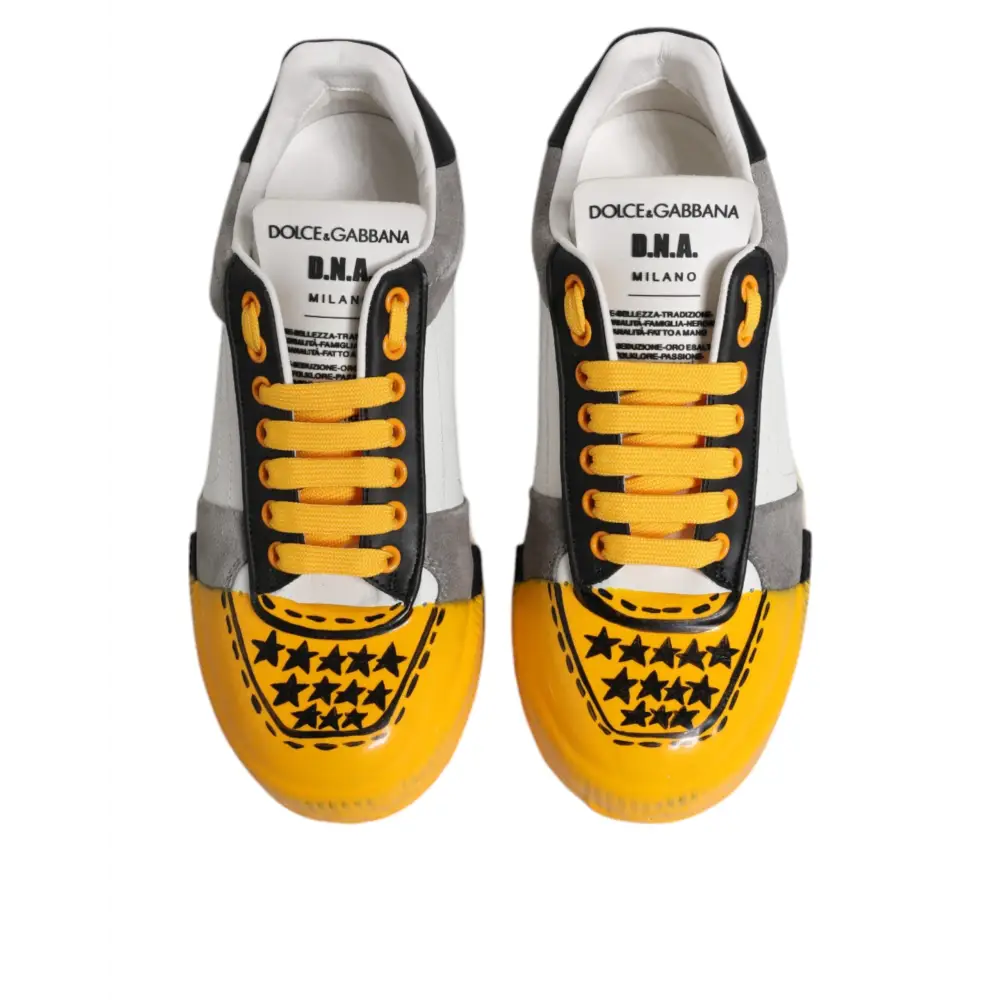 Dolce & Gabbana Multicolor Leder DNA Low Top Sneakers Schuhe