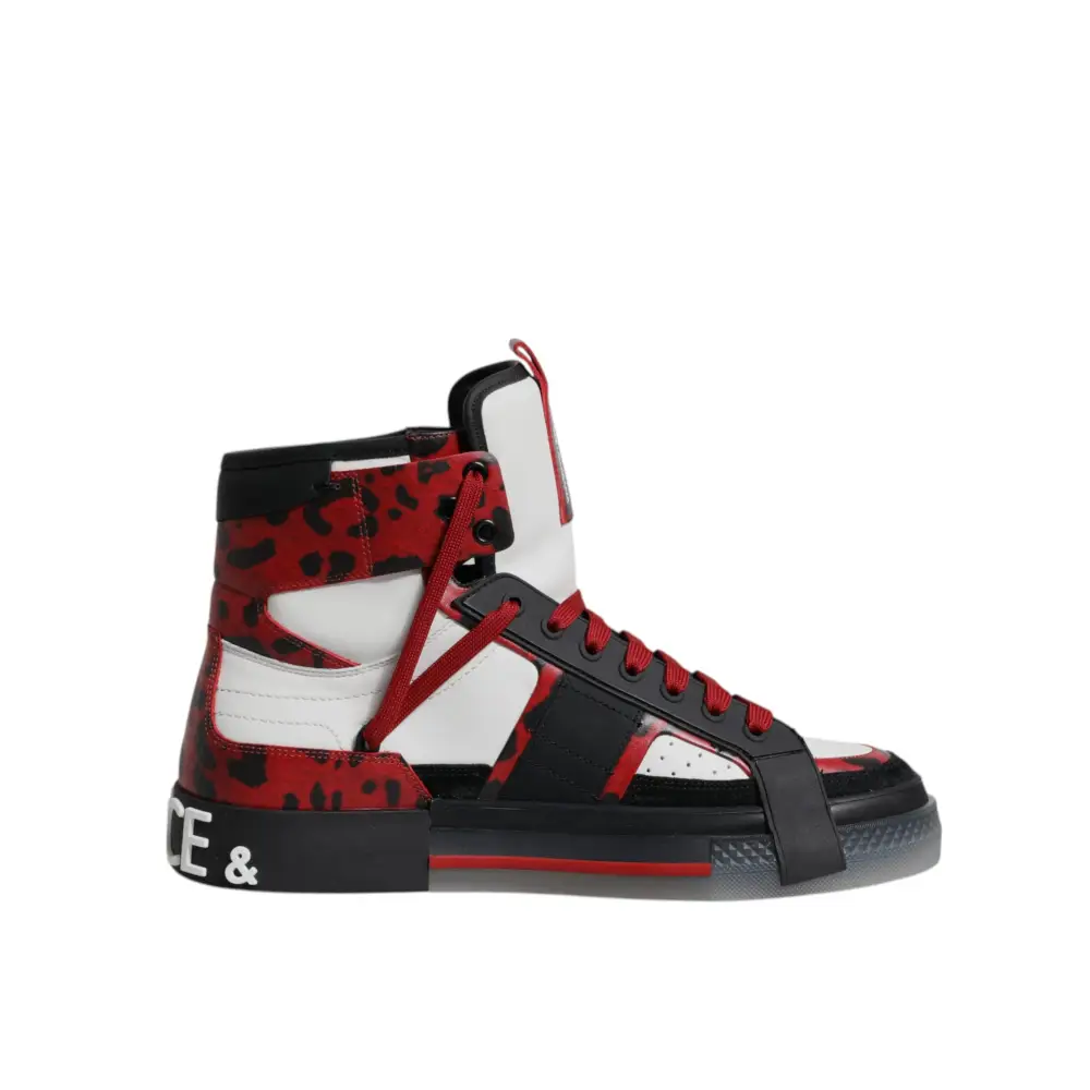 Dolce & Gabbana Multicolor Leder High Top Sneakers Schuhe