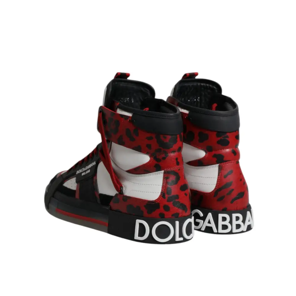 Dolce & Gabbana Multicolor Leder High Top Sneakers Schuhe