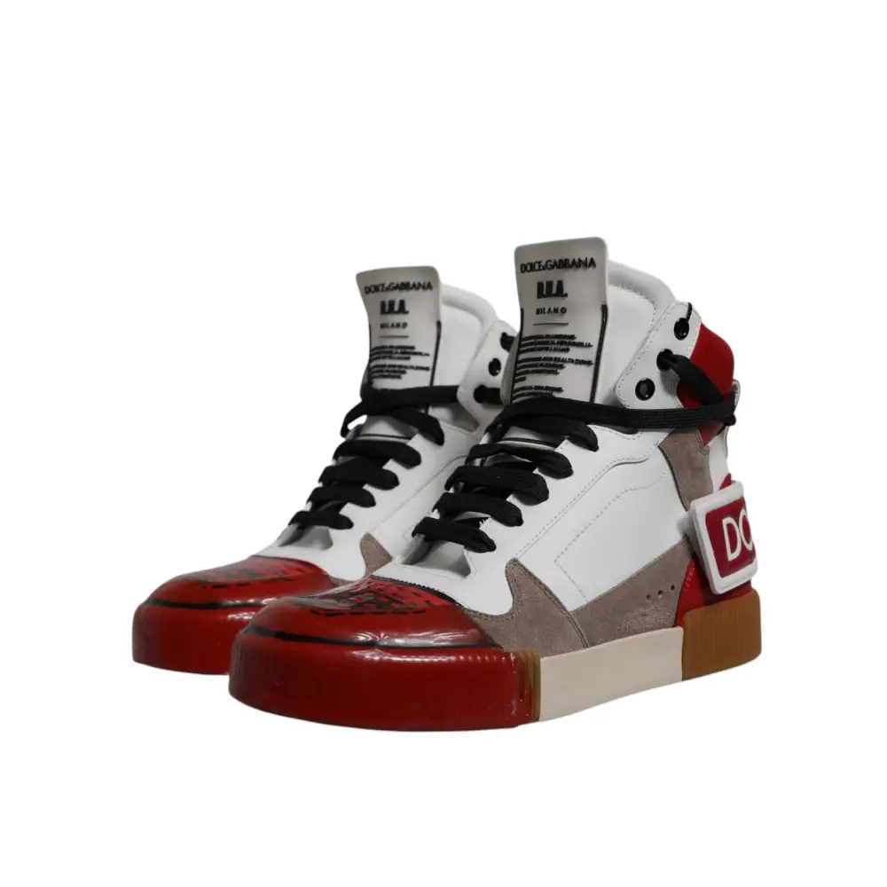 Dolce & Gabbana Multicolor Leder High Top Sneakers Schuhe - EU40/US7