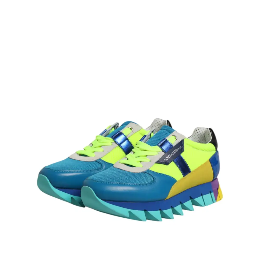 Dolce & Gabbana Multicolor Leder Low Top Männer Turnschuhe Schuhe - EU39/US6