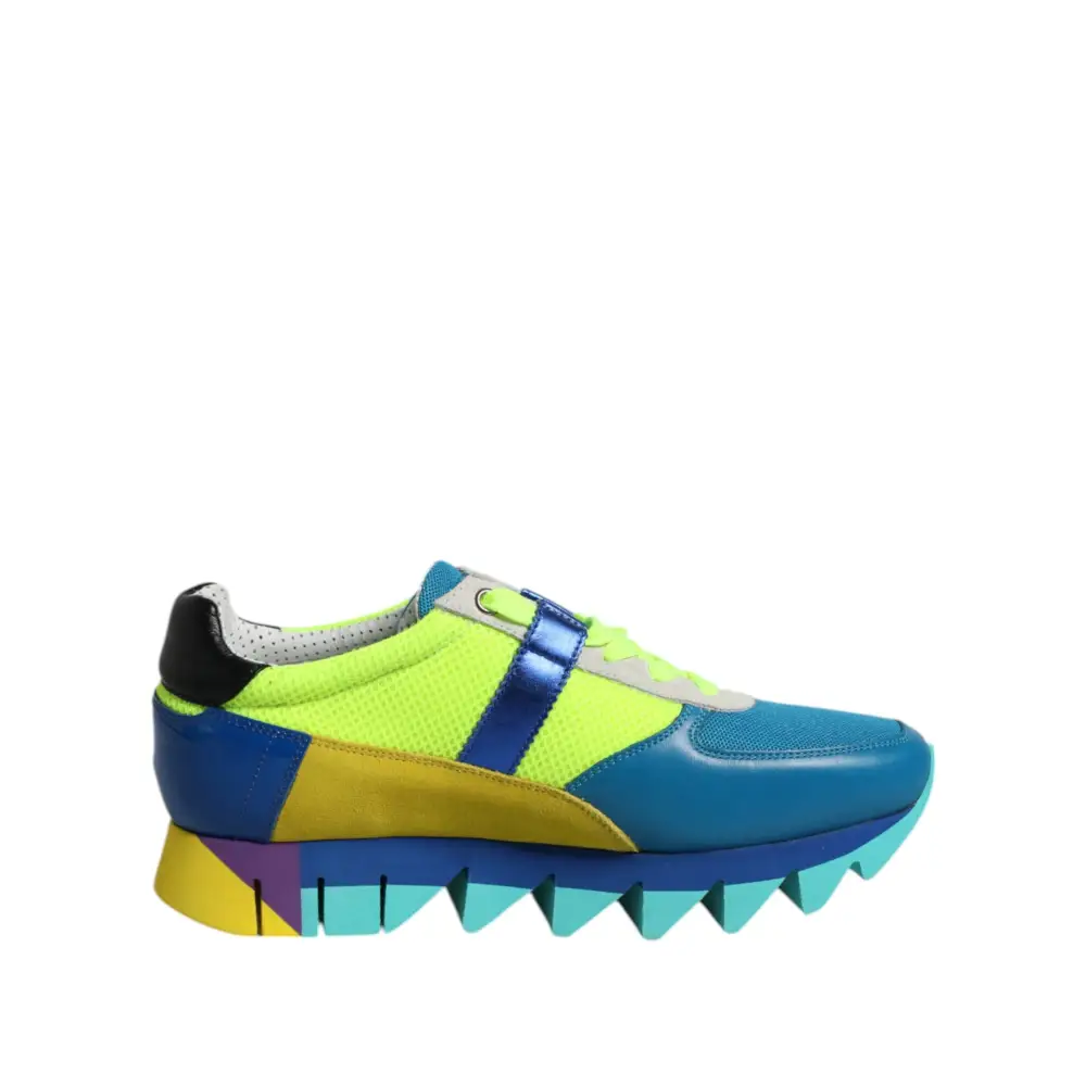 Dolce & Gabbana Multicolor Leder Low Top Männer Turnschuhe Schuhe - EU39/US6