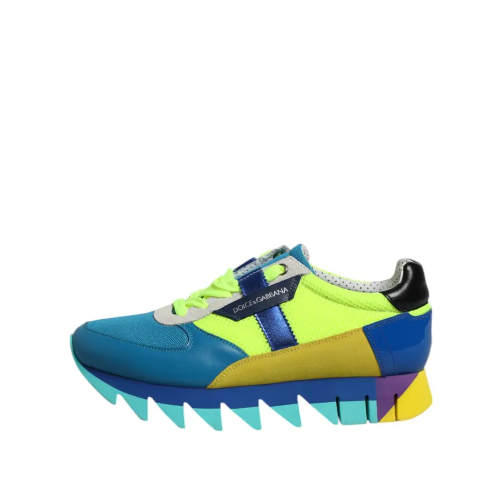 Dolce & Gabbana Multicolor Leder Low Top Männer Turnschuhe Schuhe - EU39/US6