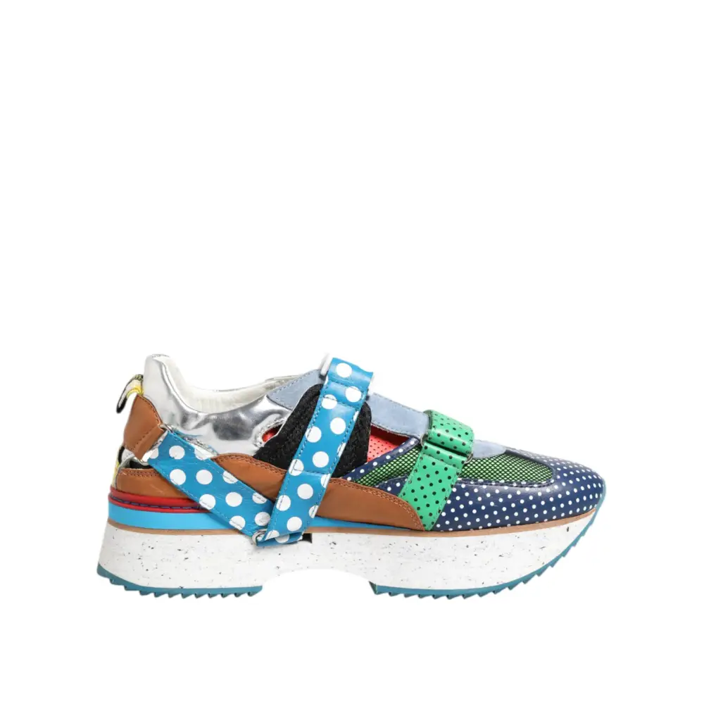 Dolce & Gabbana Multicolor Leder Low Top Sneakers Schuhe - EU42.5/US9.5