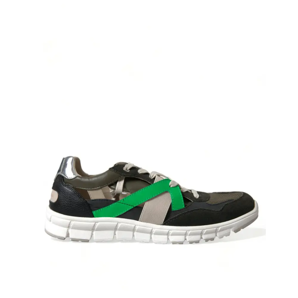 Dolce & Gabbana Multicolor Leder Wildleder Low Top Sneakers Schuhe - EU41/US8