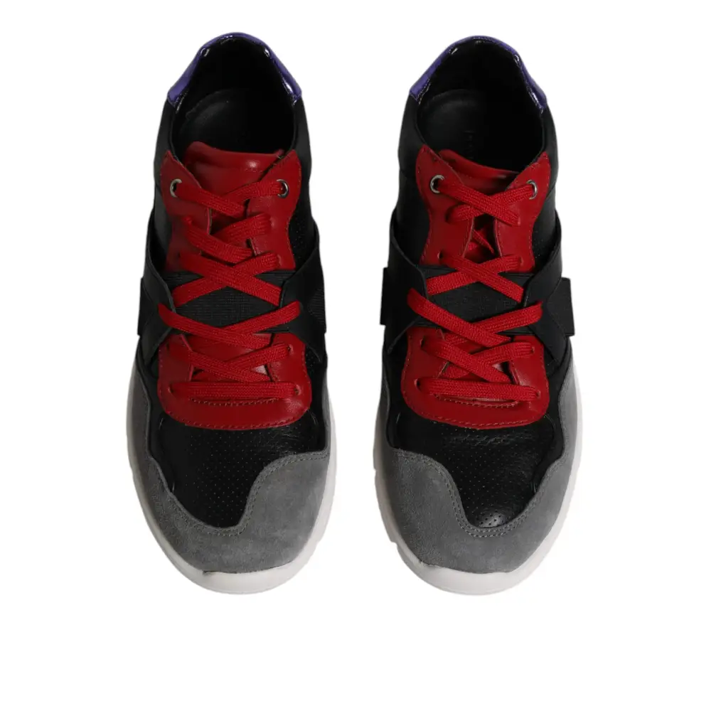 Dolce & Gabbana Multicolor Leder Wildleder Low Top Sneakers Schuhe - EU41.5/US8.5