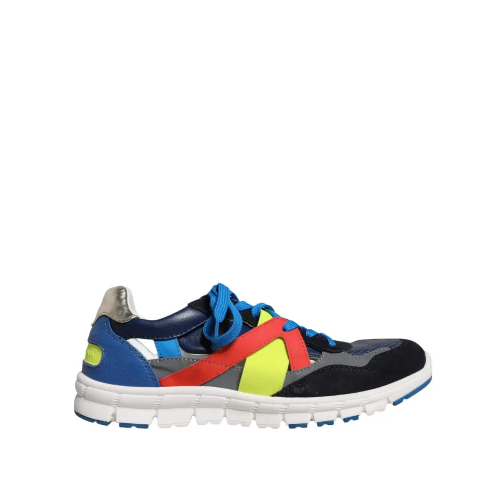 Dolce & Gabbana Multicolor Leder Wildleder Low Top Sneakers Schuhe - EU39.5/US6.5