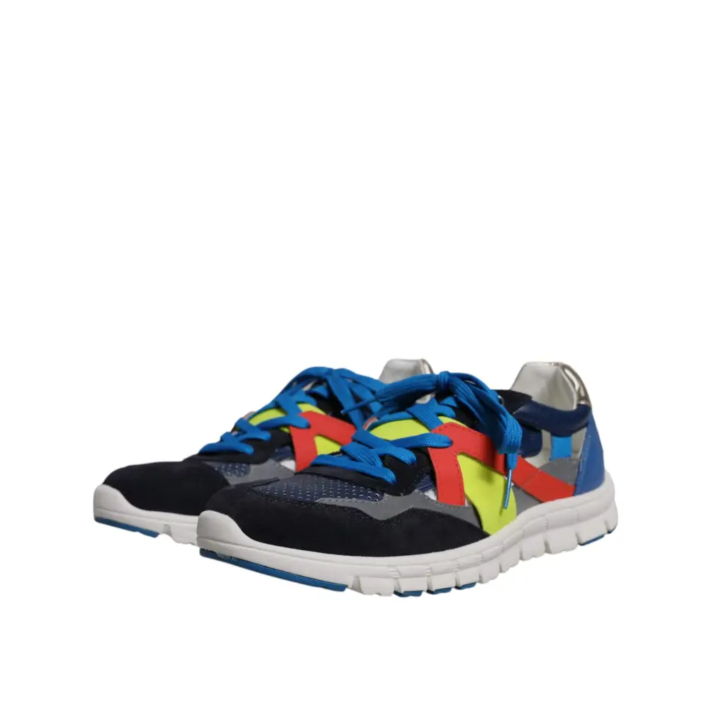 Dolce & Gabbana Multicolor Leder Wildleder Low Top Sneakers Schuhe - EU39.5/US6.5