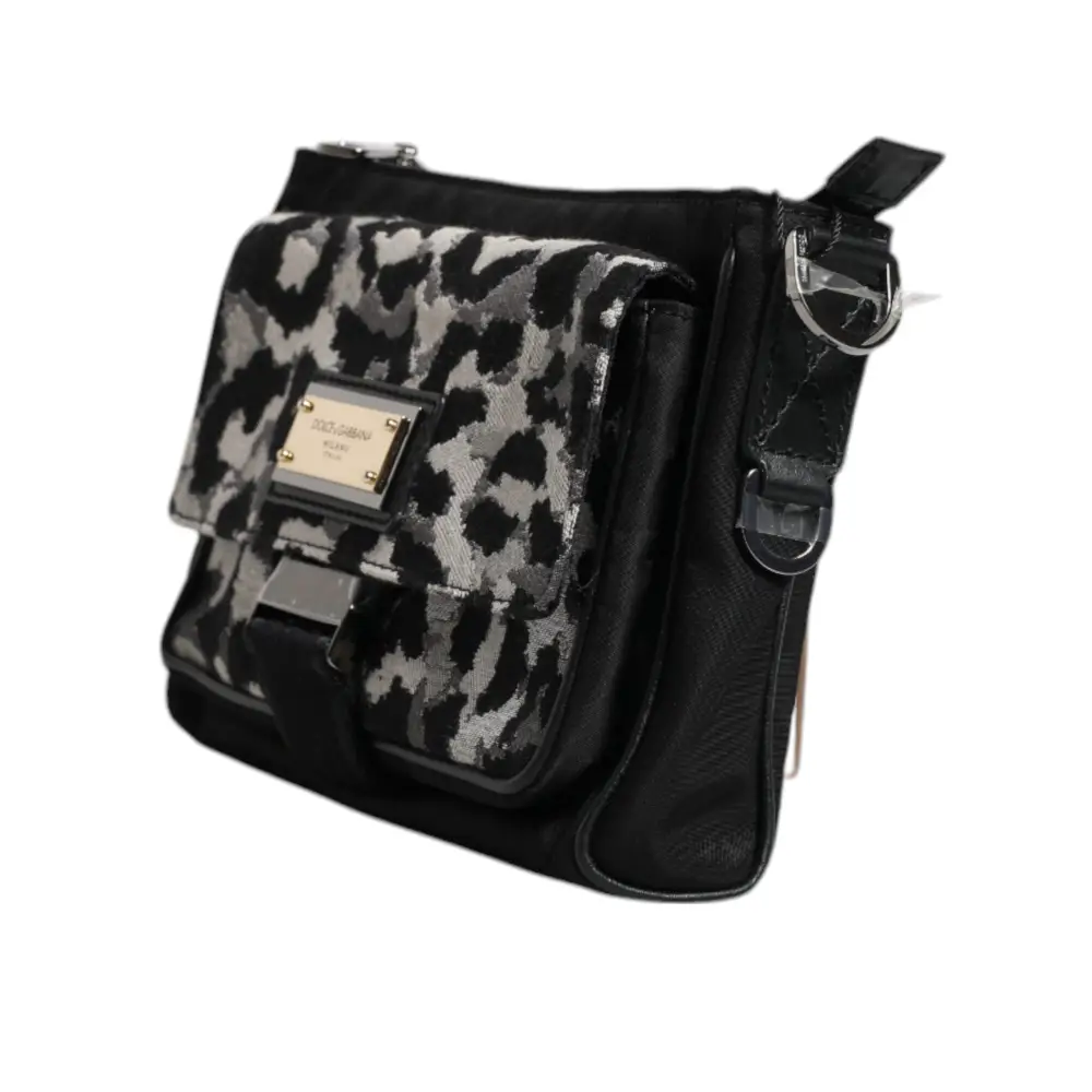 Dolce & Gabbana Multicolor Leopard Jacquard Crossbody Tasche