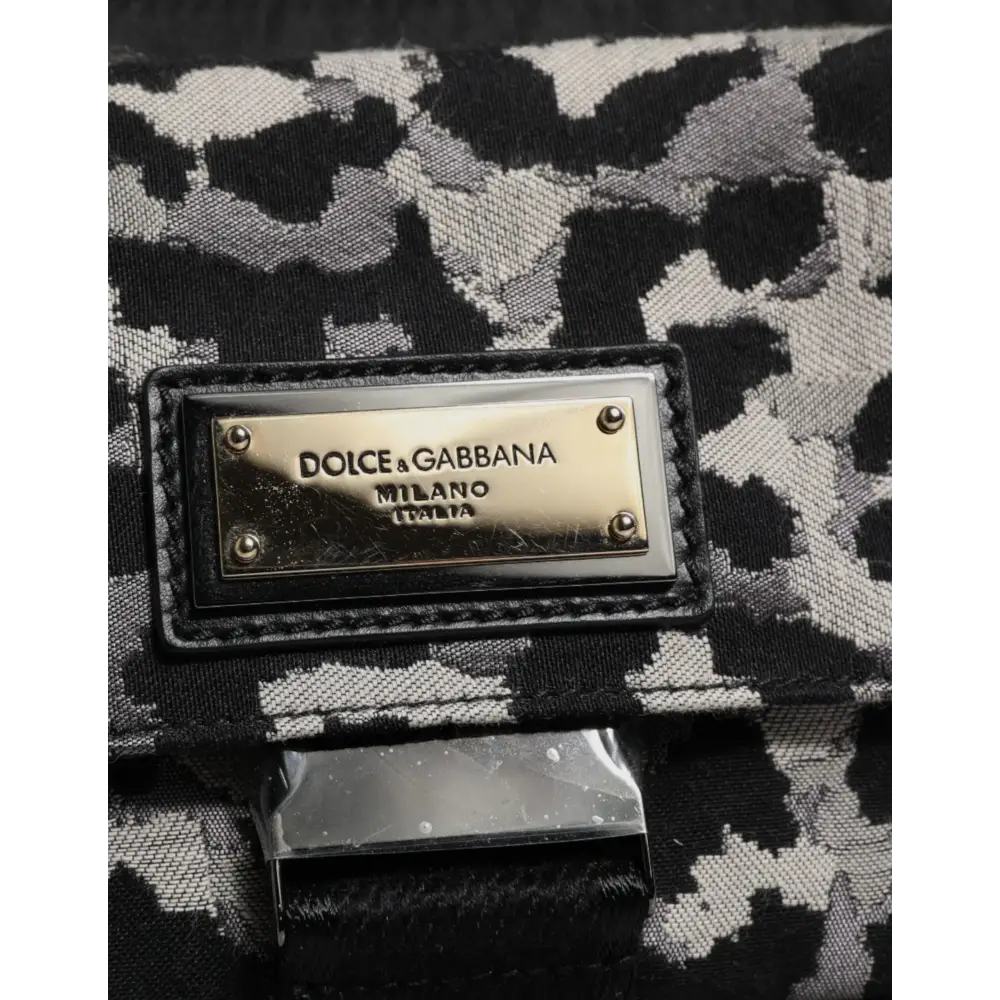 Dolce & Gabbana Multicolor Leopard Jacquard Crossbody Tasche