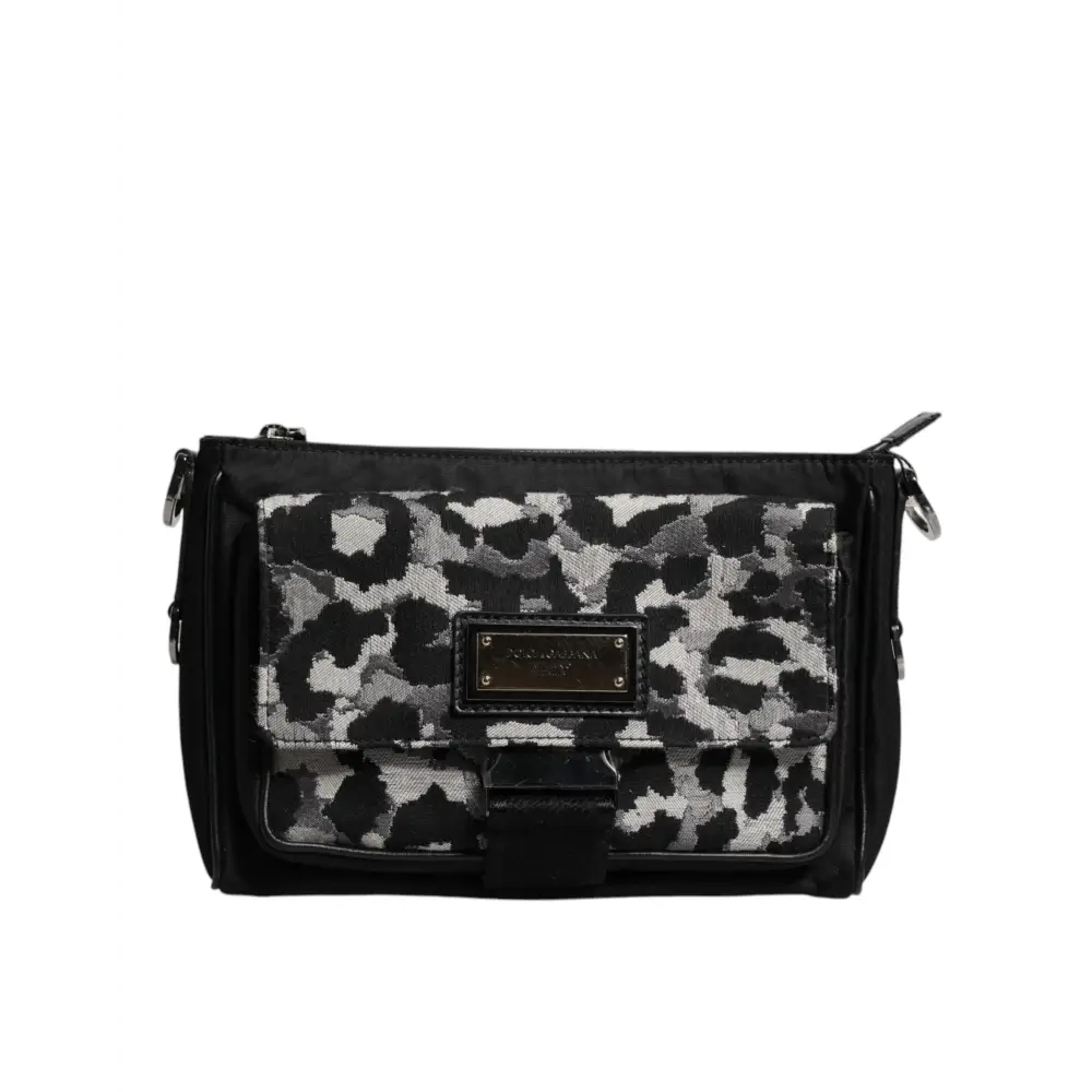 Dolce & Gabbana Multicolor Leopard Jacquard Crossbody Tasche
