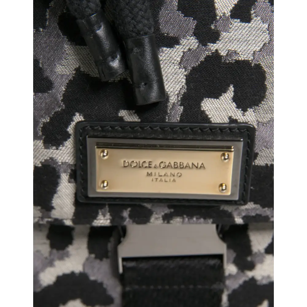 Dolce & Gabbana Multicolor Leopard Jacquard Hobo Crossbody Borse Tasche