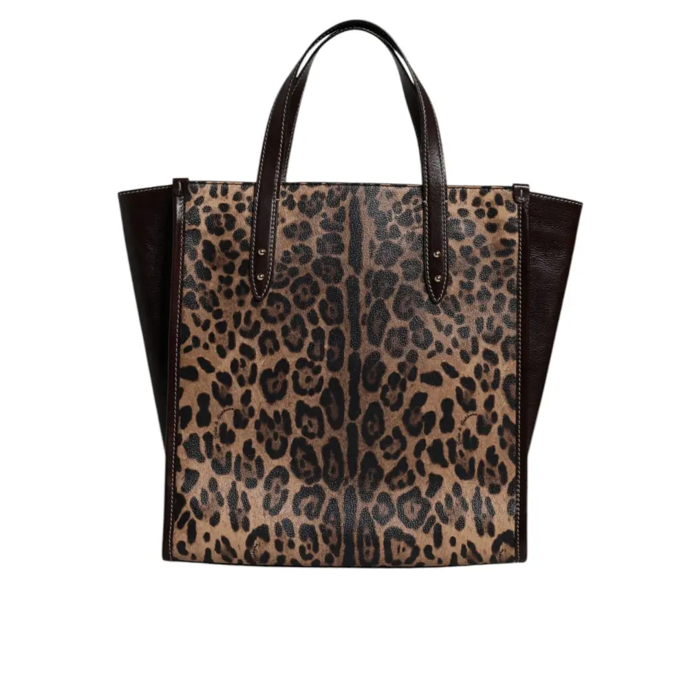 Dolce & Gabbana Multicolor Leopard Shopping Tote Umhängetasche WomenBorse Bag