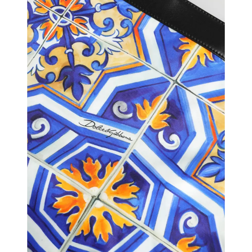 Dolce & Gabbana Multicolor Maiolica Print Tote Schulterriemen Tasche