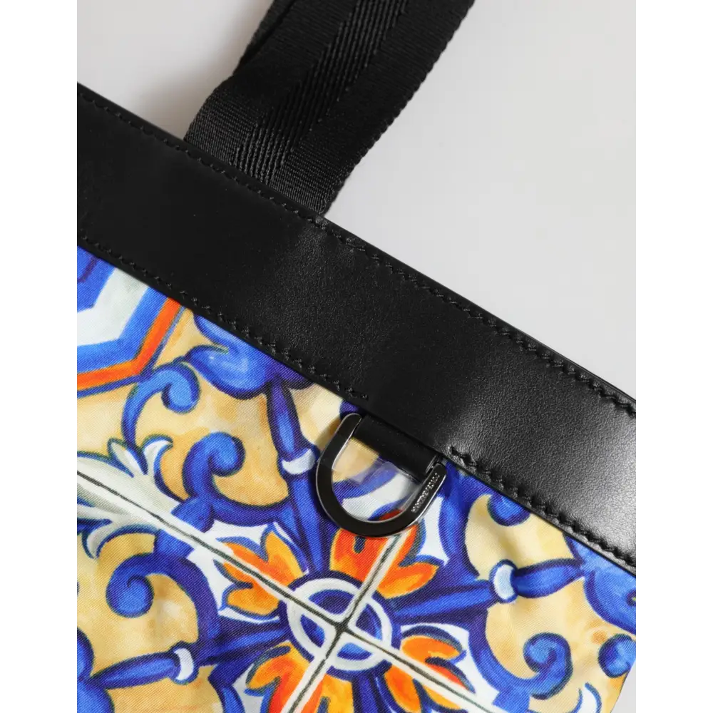Dolce & Gabbana Multicolor Maiolica Print Tote Schulterriemen Tasche