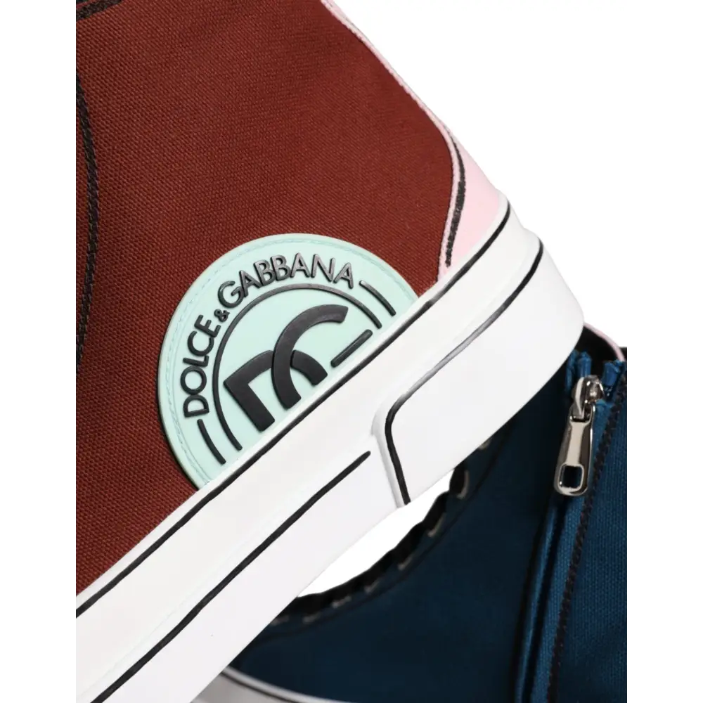 Dolce & Gabbana Multicolor Patchwork High Top Sneaker Schuhe - EU44/US11