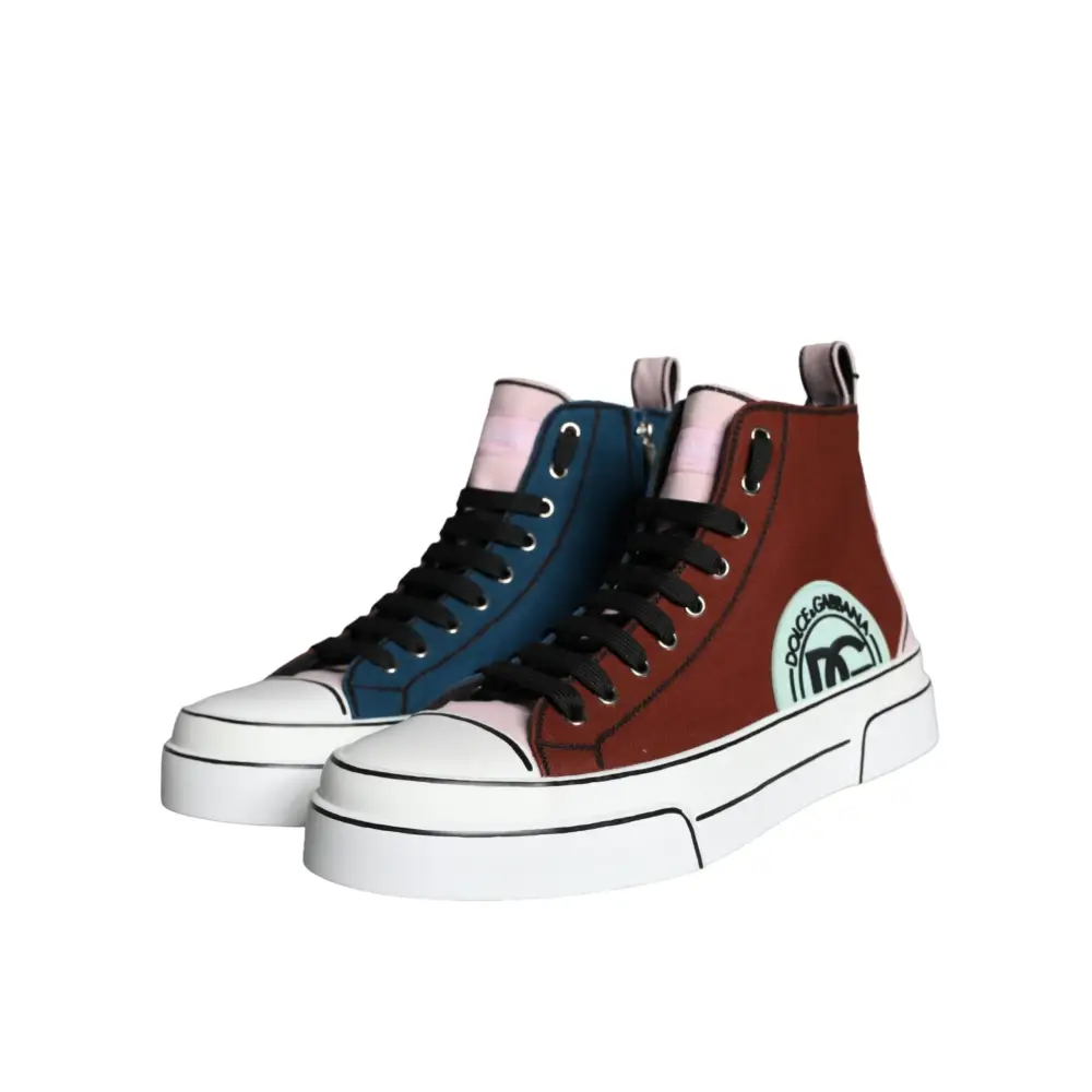 Dolce & Gabbana Multicolor Patchwork High Top Sneaker Schuhe - EU44/US11