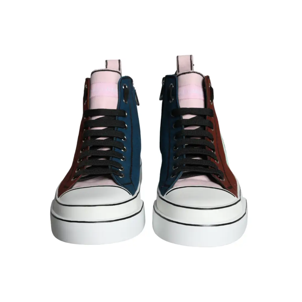 Dolce & Gabbana Multicolor Patchwork High Top Sneaker Schuhe - EU44/US11