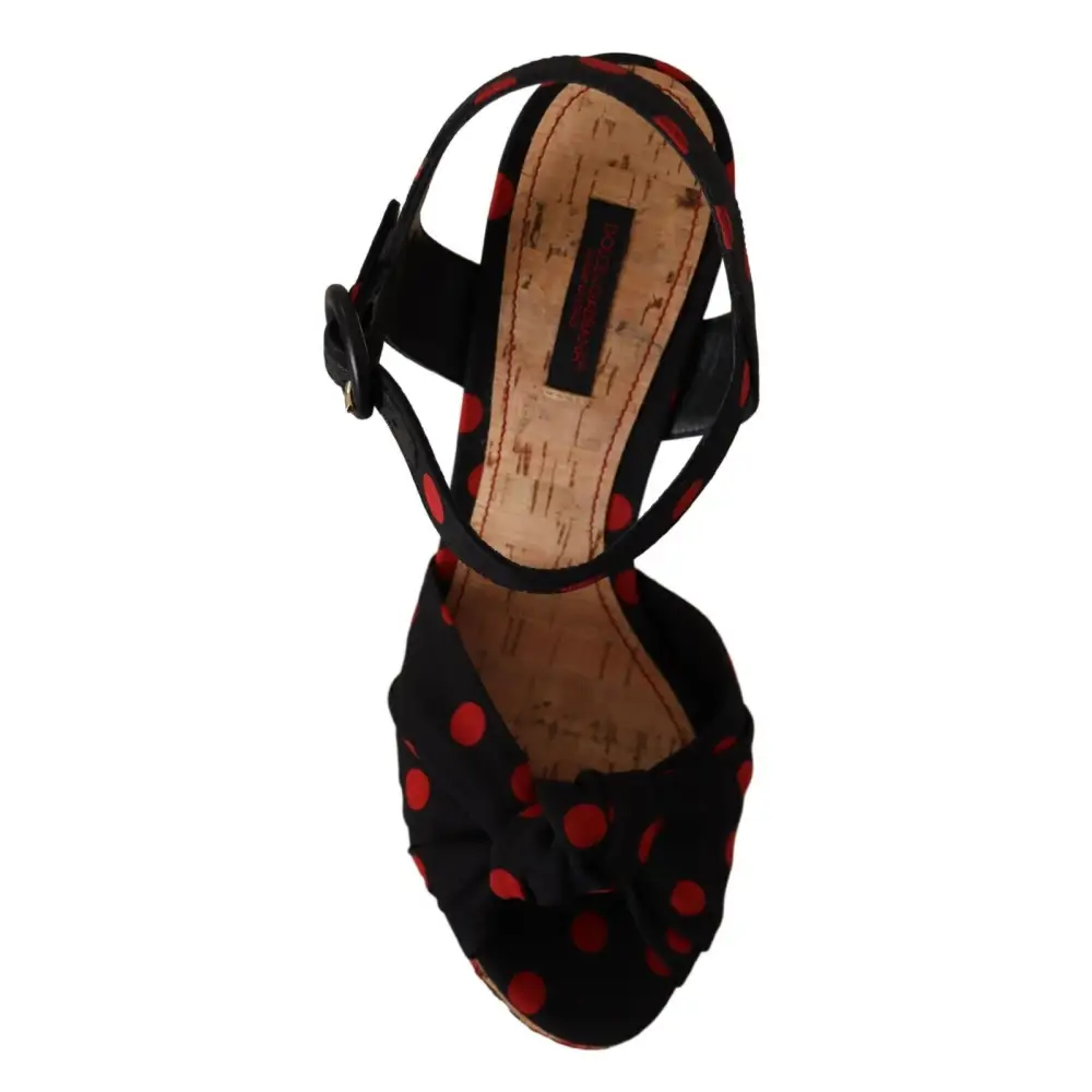 Dolce & Gabbana Multicolor Plateau Keile Sandalen Charmeuse Schuhe - EU37/US6.5