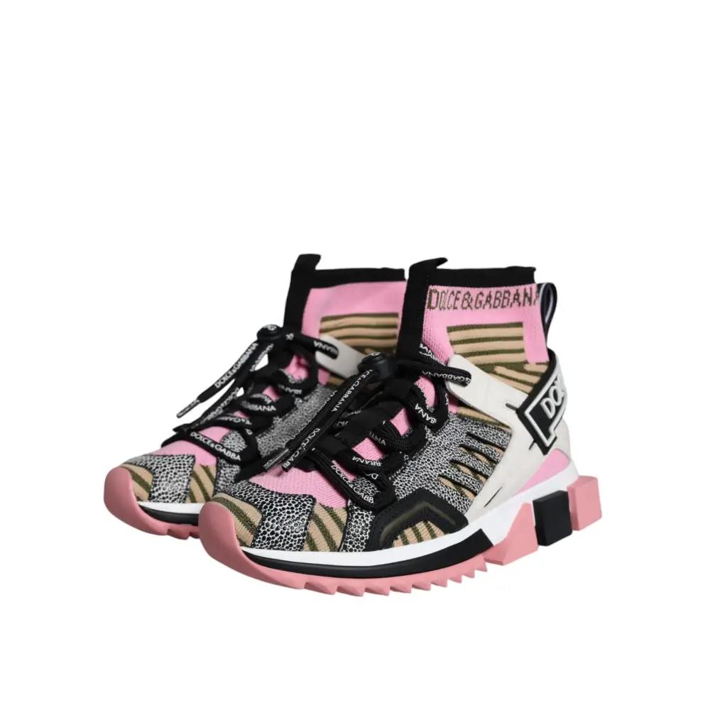 Dolce & Gabbana Multicolor Sorrento Socken Logo Turnschuhe Schuhe - EU36.5/US6