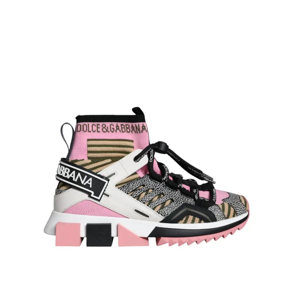 Dolce & Gabbana Multicolor Sorrento Socken Logo Turnschuhe Schuhe - EU36.5/US6