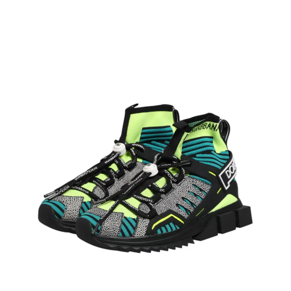 Dolce & Gabbana Multicolor Sorrento Socken Männer Turnschuhe Schuhe - EU40/US7