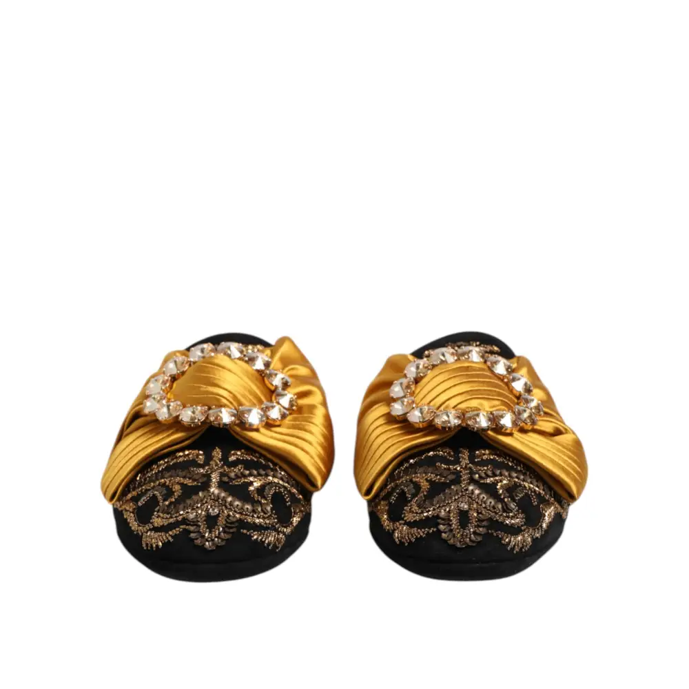 Dolce & Gabbana Multicolor verschönerte flache Sandalen Schuhe - EU44/US13.5