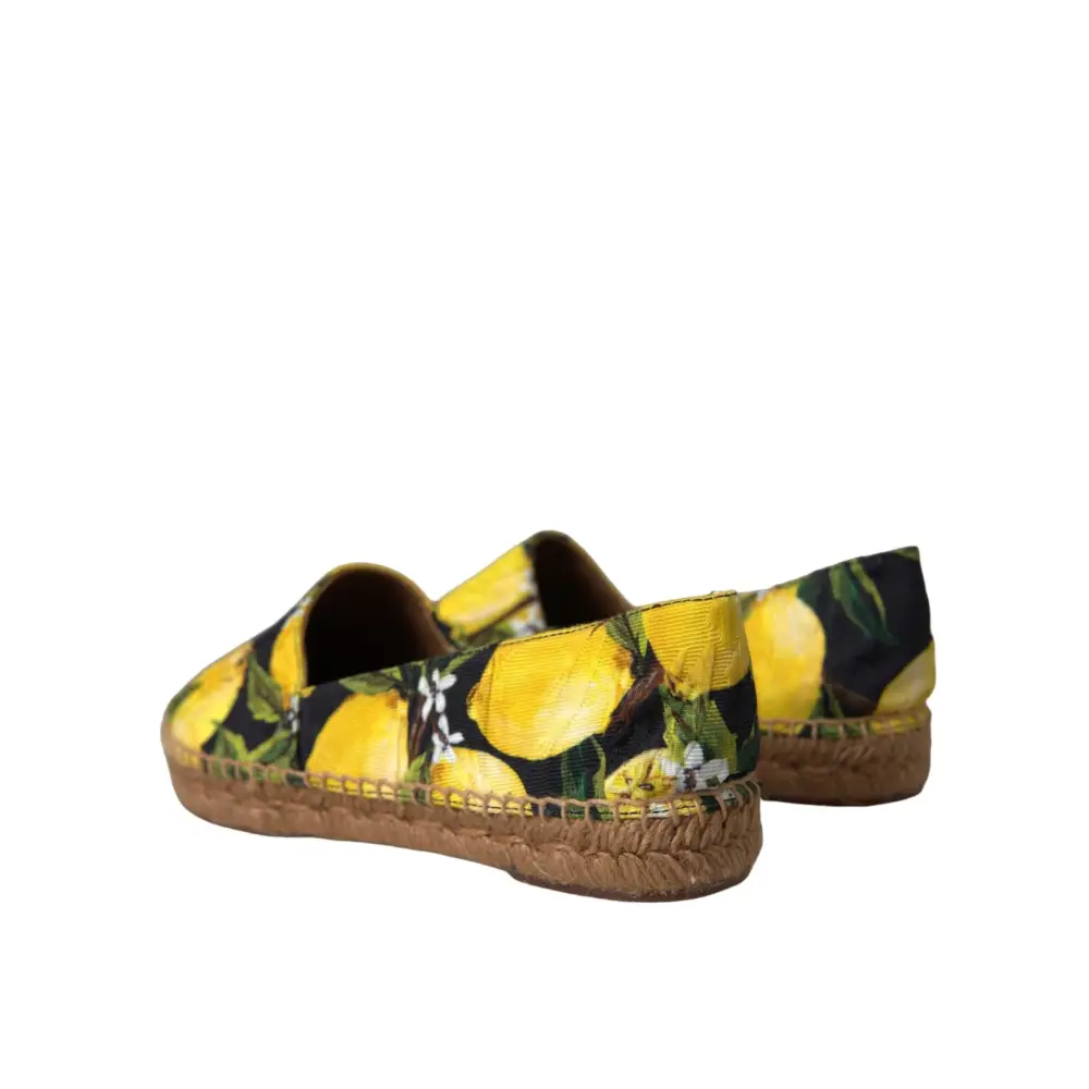 Dolce & Gabbana Multicolor Zitrone Slip On Espadrilles Schuhe