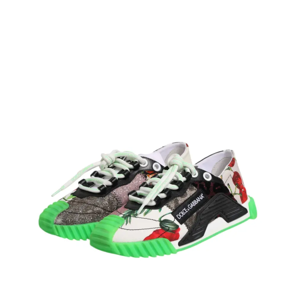 Dolce & Gabbana Multicor DG Logo Leopard Cherry Sneaker Schuhe