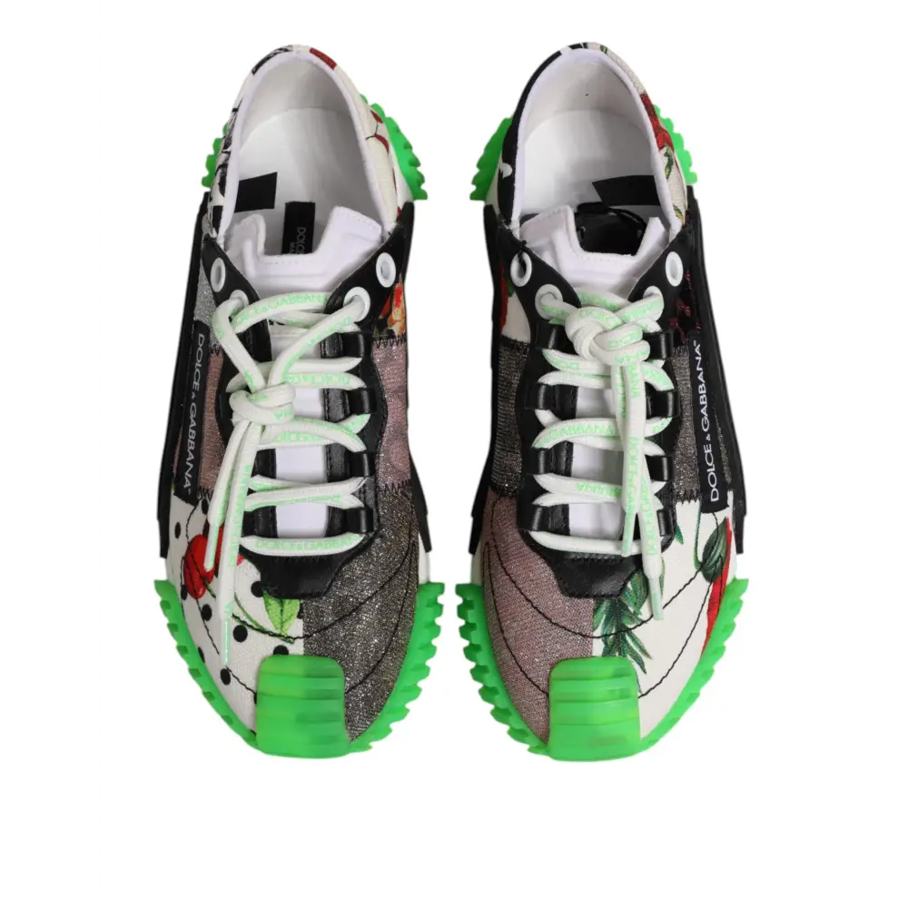 Dolce & Gabbana Multicor DG Logo Leopard Cherry Sneaker Schuhe